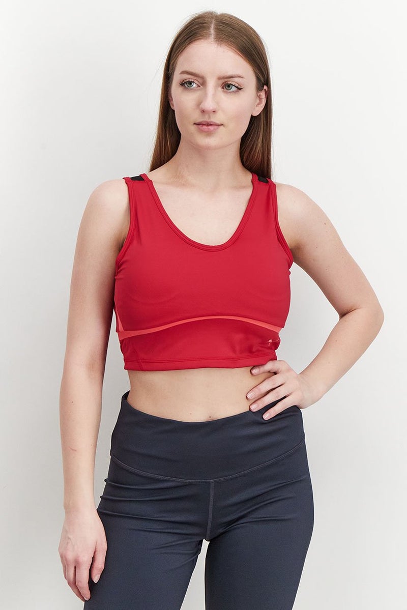 PUMA Women Sportswear Fit Padded Training Sports Bra, Persian Red - Image 1