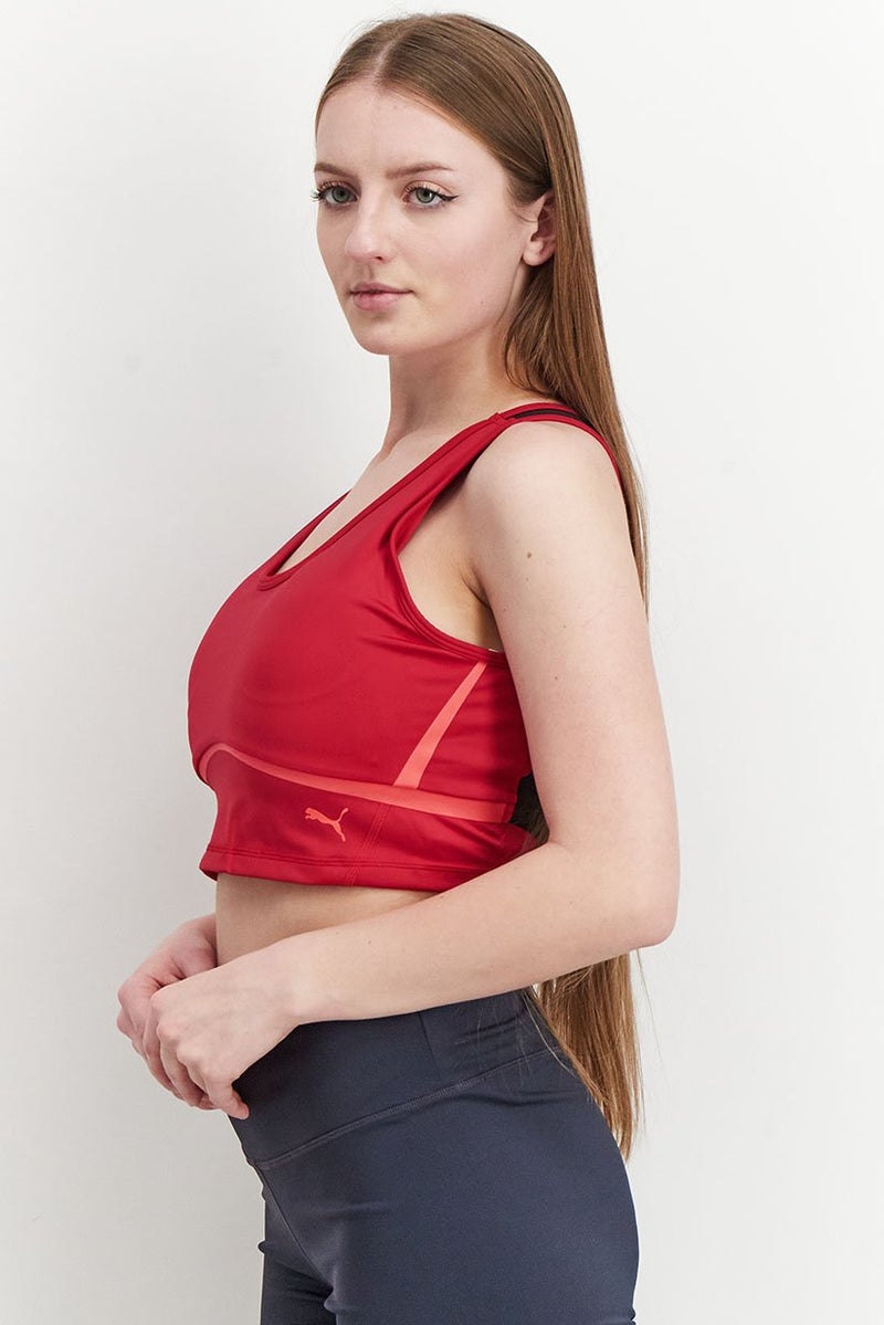 PUMA Women Sportswear Fit Padded Training Sports Bra, Persian Red - Image 2