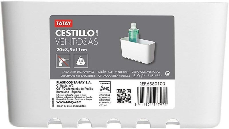 Tatay Suction Storage Basket - Small White - Image 3