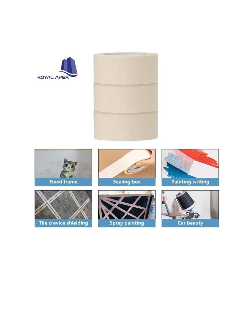 Generic Adhesive Masking Tape General Purpose Painter's Tape Bulk for Painting, Labeling, Packing, Craft, Art, Home, Office, School Etc. (Pack of 6-2 Inch)  - Image 1