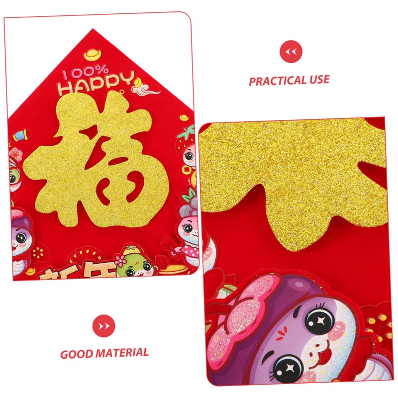Red Chinese New Year Fu Character Door Sticker Window Cling Wall Decal For Snake Year Spring Festival Decorations - Image 4