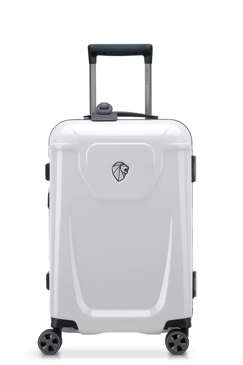 PEUGEOT Voyages 55cm Hardcase 4 Double Wheel Cabin Luggage Trolley - White