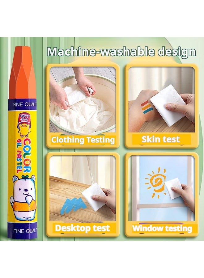 مجموعة من 24 قلم شمع زيتي، مناسبة للأطفال والطلاب والفنانين والمبتدئين والمعلمين. أقلام زيتية سداسية ضخمة للرسم الفني، والتلوين، والمزج، واللوازم الفنية، للفنانين، (10 × 74 مم) - Image 4