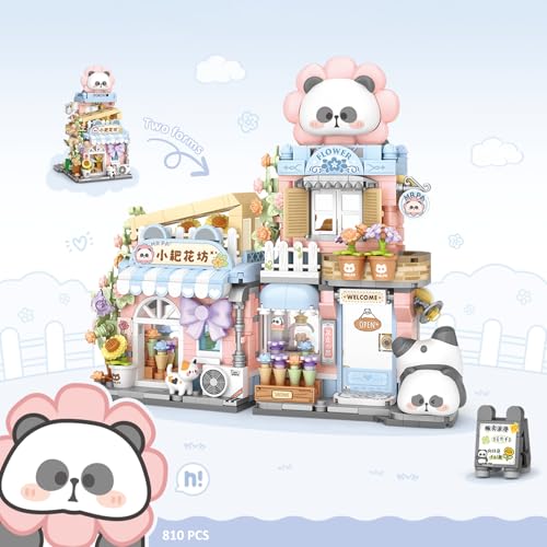 MEIEST Mini City Shop Street View Building Blocks Model SetSimulation Panda Architecture Collection Particle Construction Building Bricks ToyHome Decor Flower Shop - Image 5