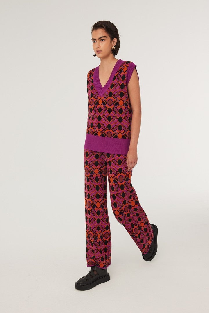 EXQUISE Patterned Knitted Trousers - Image 4