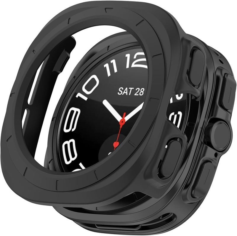 CASOSHIELD Compatible with Samsung Galaxy Watch Ultra 47mm Case Cover, Shock-Proof Protective Case Bumper Frame [No Screen] for Galaxy Watch Ultra 47mm, Black - Image 3