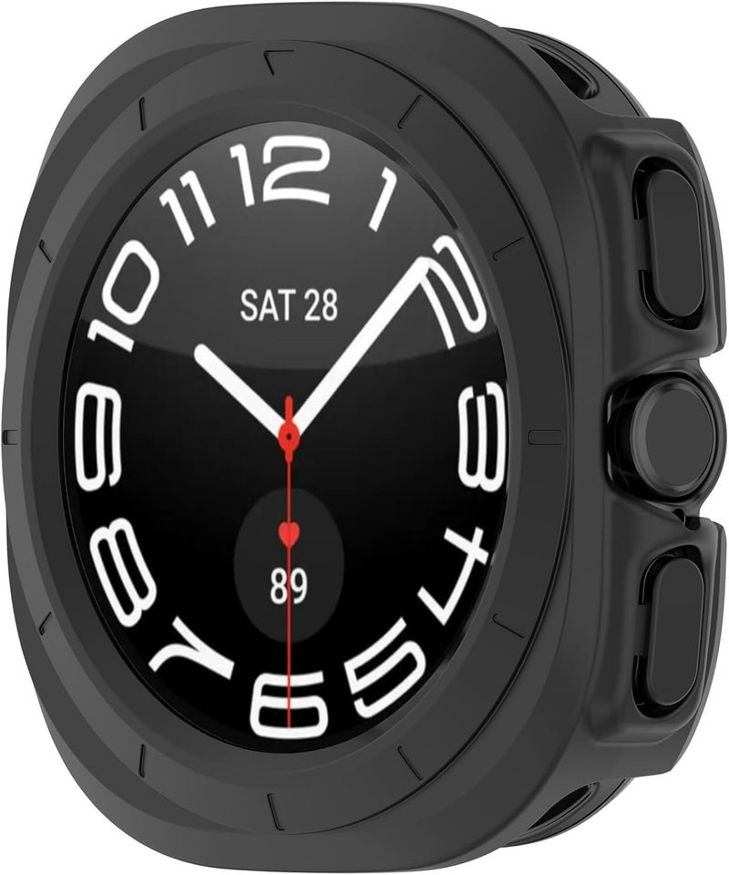 CASOSHIELD Compatible with Samsung Galaxy Watch Ultra 47mm Case Cover, Shock-Proof Protective Case Bumper Frame [No Screen] for Galaxy Watch Ultra 47mm, Black - Image 1