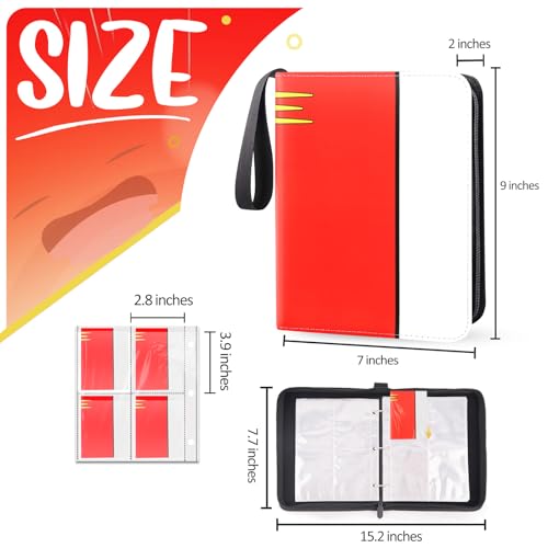 SRISE Card Binder 4 Pocket, Collectible Trading Card Albums Fits 400 Cards with 50 Removable Sleeves, Portable Trading Card Binder Collection Album Holder, Game Card Case book With Zipper for Gifts, L-Green - Image 2