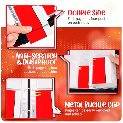SRISE Card Binder 4 Pocket, Collectible Trading Card Albums Fits 400 Cards with 50 Removable Sleeves, Portable Trading Card Binder Collection Album Holder, Game Card Case book With Zipper for Gifts, L-Green - Image 5