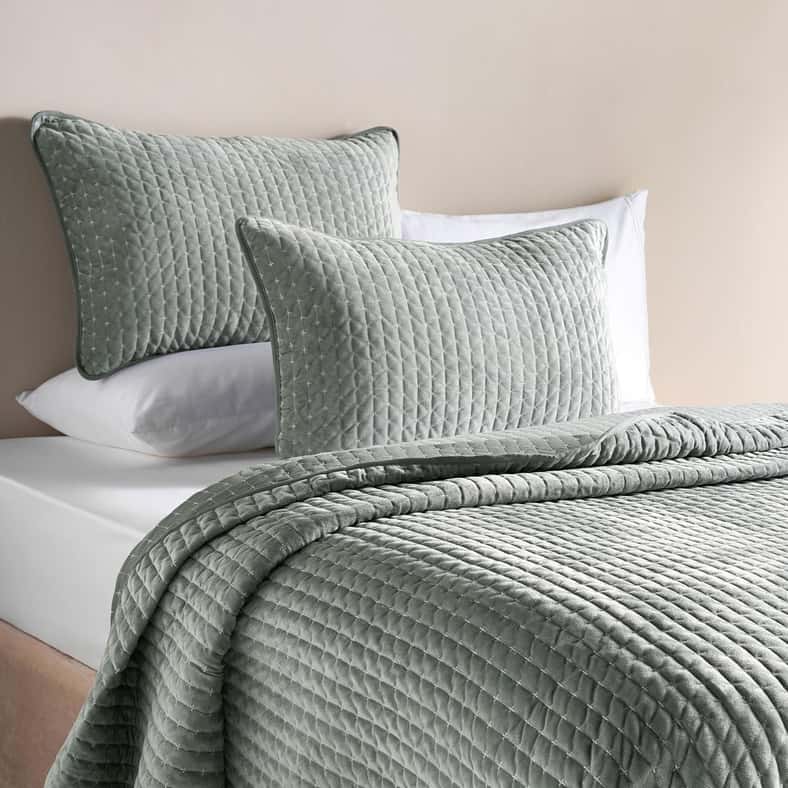 Pan Home Sharon 3-piece Bedspread Set 220x240cm - Sage - Image 1