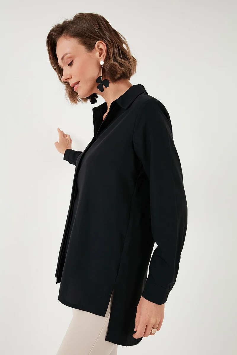 Lela Regular Fit Short Front Long Back Plain Shirt Women's Shirt 611GO020