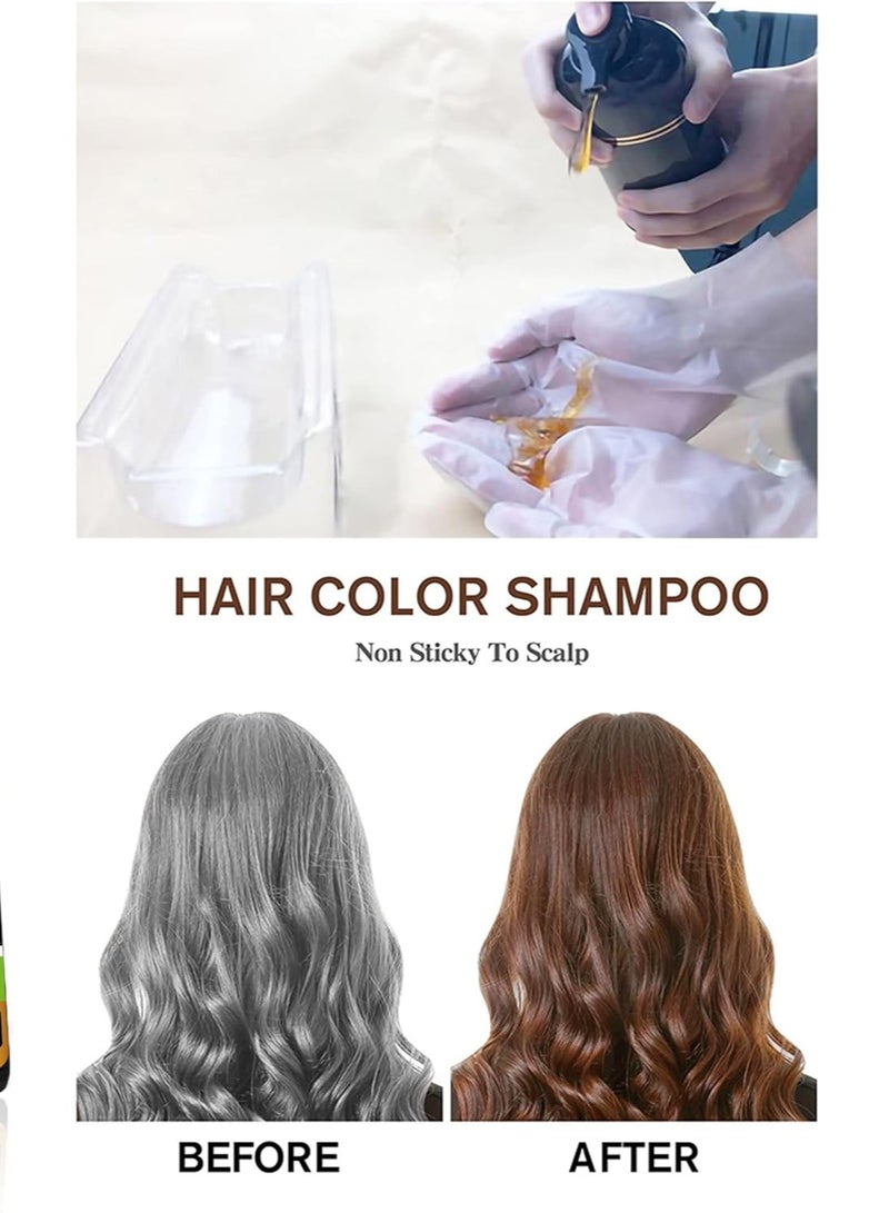 Herbishh Hair Color Shampoo For Gray Hair – Magic Hair Dye Shampoo – Colors Hair In Minutes–Long Lasting–500 Ml–3-In-1 Hair Color–Ammonia-Free | Herbishh (Light Brown) - Image 2