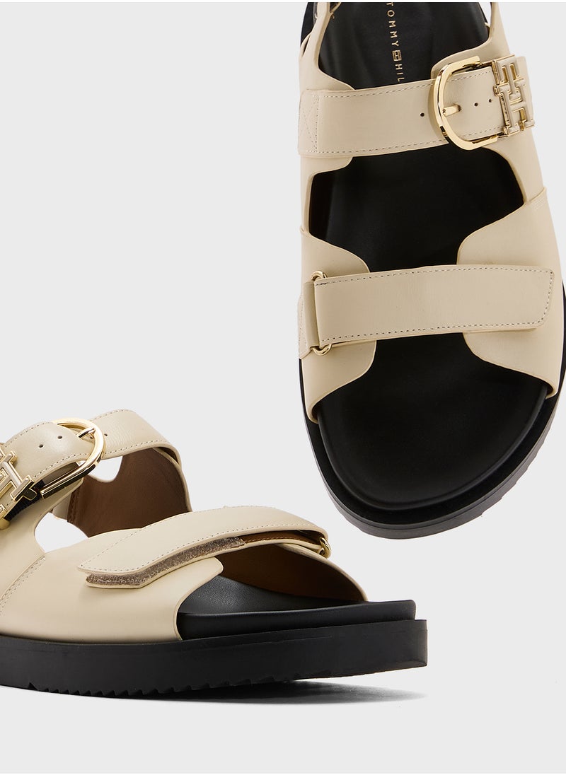 TOMMY HILFIGER Leather Sporty Sandals  - Image 4
