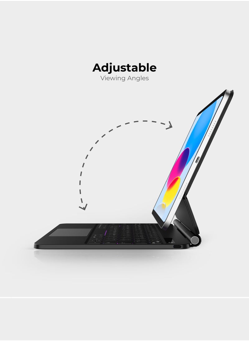 Magic Folio Detachable Magnetic Keyboard with Large Precision Trackpad, Full-Size Backlit Keyboard Designed for iPad 10th Gen 10.9 inch