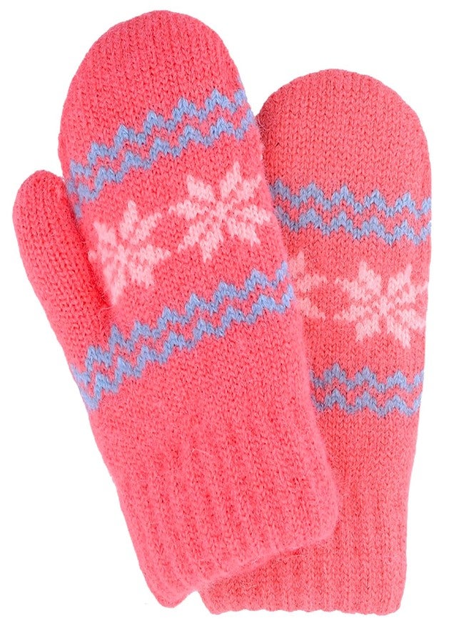 Eohak Baby Girls Warm Knit Mittens Winter Soft Elastic Thick Lined Mittens Cold Weather Gloves for 0-2 Years - Image 5