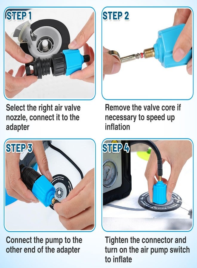 PAMASE Inflatable SUP Pump Valve Adapter Set- Standard Air Valve Adapter and Nozzle Air Pump Converter for Kayaking Surfboard Inflatable Bed - Image 3