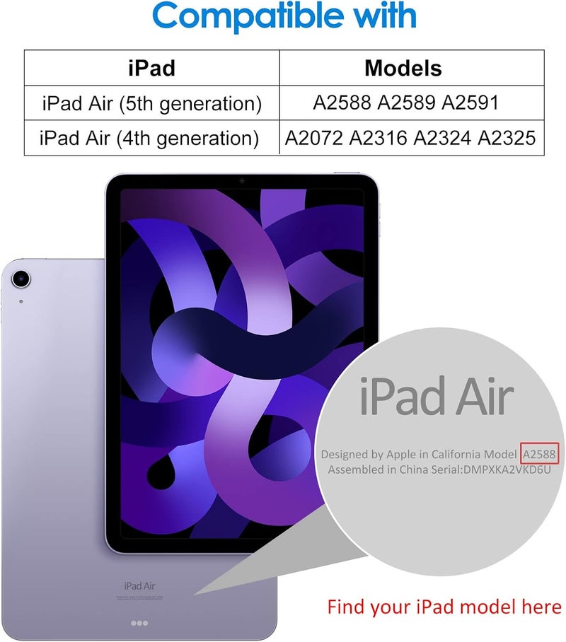 جي تيك واقي شاشة لجهاز iPad Air 5/4 (10.9 بوصة، موديل 2022/2020، الجيل الخامس/الرابع)، غشاء زجاجي مقوى - Image 2