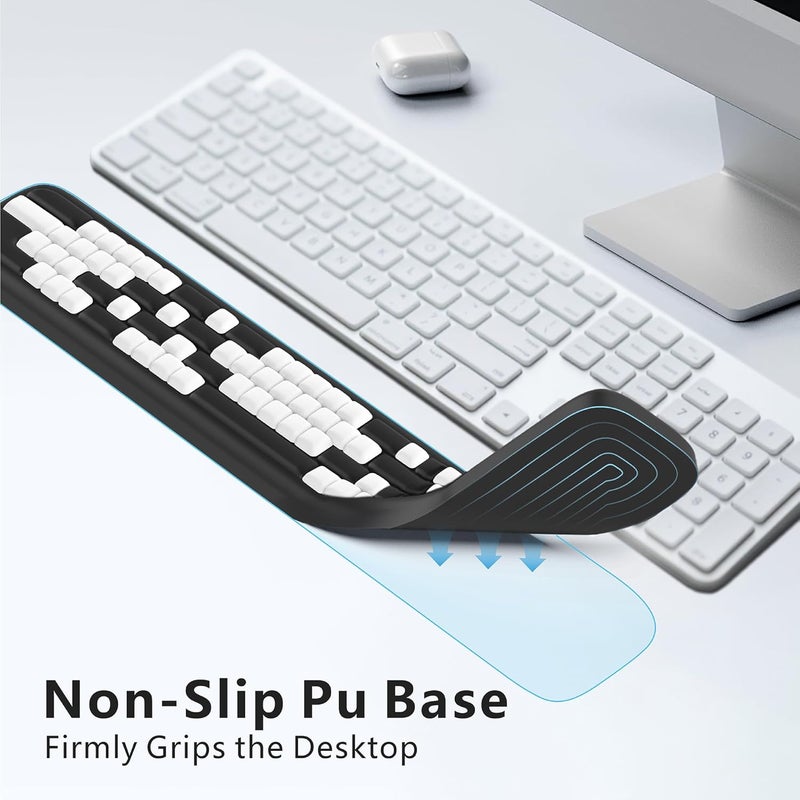 MEKASS Keyboard Wrist Rest, Ergonomic Wrist Pad, Soft Memory Foam Keyboard Hand Rest with Non-Slip Base, Easy Typing, Pain Relief, Comfort Support for Office Work Gaming Accessories (Black White) - Image 5
