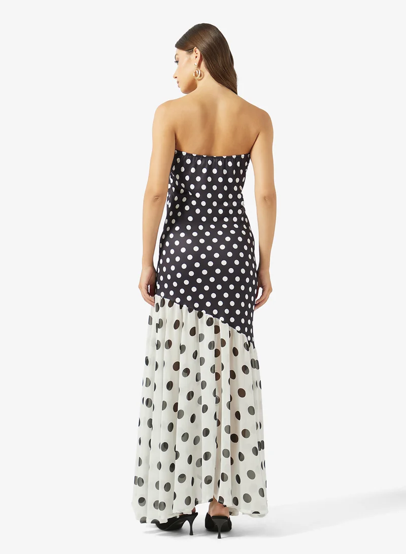 ايلا Bandeau Polka Print Dress