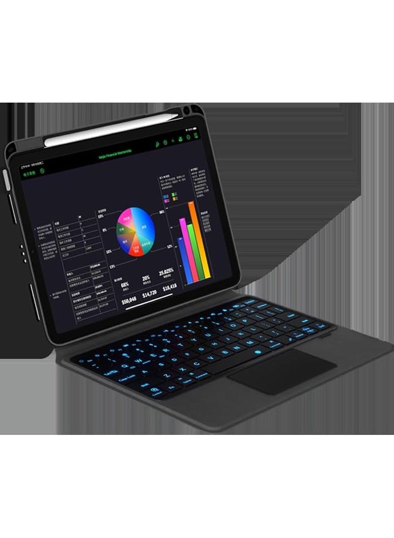 general Backlit Keyboard Case for IPad Air 11 Inch 2024(Model:A2899;A2900),With Touchpad and Pen Slot,Removable Bluetooth Keyboard Case - Image 4
