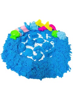 BJM Play Sand Blue Color 2Kg Space Sand Bucket Comes With Molds Non Sticky Blue Play Sand is Creative Fun For Kids  - Image 1