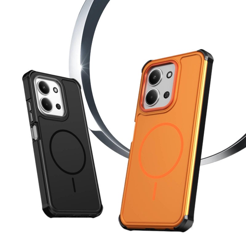 MS غطاء MagSafe بTPU لـ Redmi Note 15 مع مغناطيس قوي وحماية من السقوط مع مقاوم للصدمات مع مقاوم للخدش باللون أسود مغناطيسي من مادة TPU باللون الأسود باللون الأحمر - Image 2