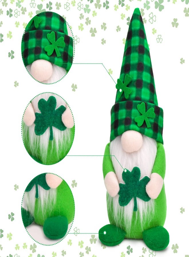 TGOOD St Patricks Day Gnomes Decorations, 2 Pack Gnomes Plush Lucky Green Shamrock Home Table Decor Ornaments for Irish Saint Patrick's Day - Image 4