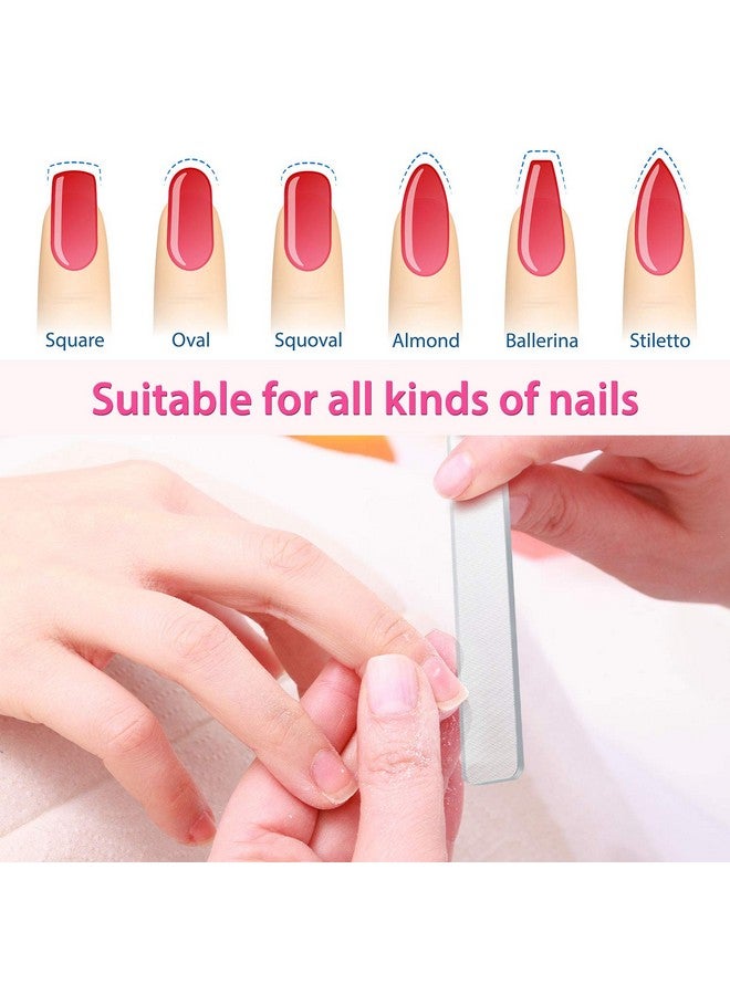 Mudder 4 Pieces Glass Nail Shiner Crystal Nail Shine Buffer Polisher Crystal Glass Nano Nail File With Case For Natural Nails (White And Black Flat End) - Image 3