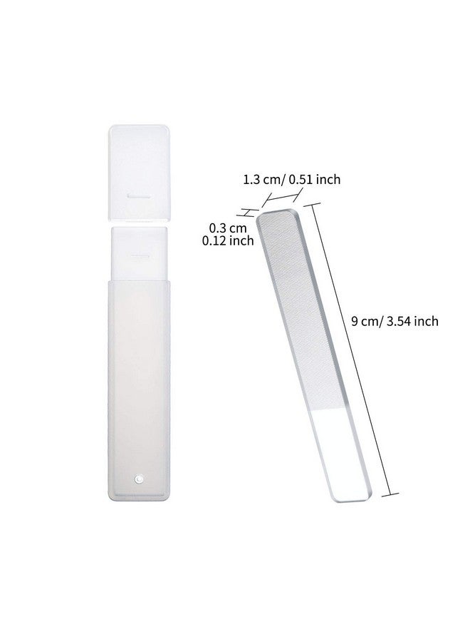Mudder 4 Pieces Glass Nail Shiner Crystal Nail Shine Buffer Polisher Crystal Glass Nano Nail File With Case For Natural Nails (White And Black Flat End) - Image 2