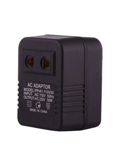 110V to 220V 50W AC Power Socket Adapter,  EU/US Plug to US Plug(Black)