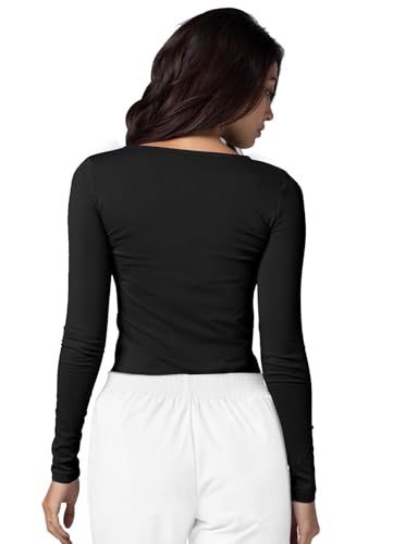 Adar Uniforms Underscrubs for Women 3 Pack - Long Sleeve Underscrub Comfort Tee - 2903 - Black - XL - Image 3