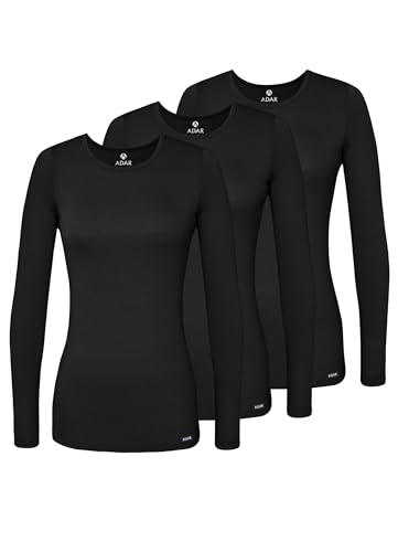 Adar Uniforms Underscrubs for Women 3 Pack - Long Sleeve Underscrub Comfort Tee - 2903 - Black - XL - Image 1