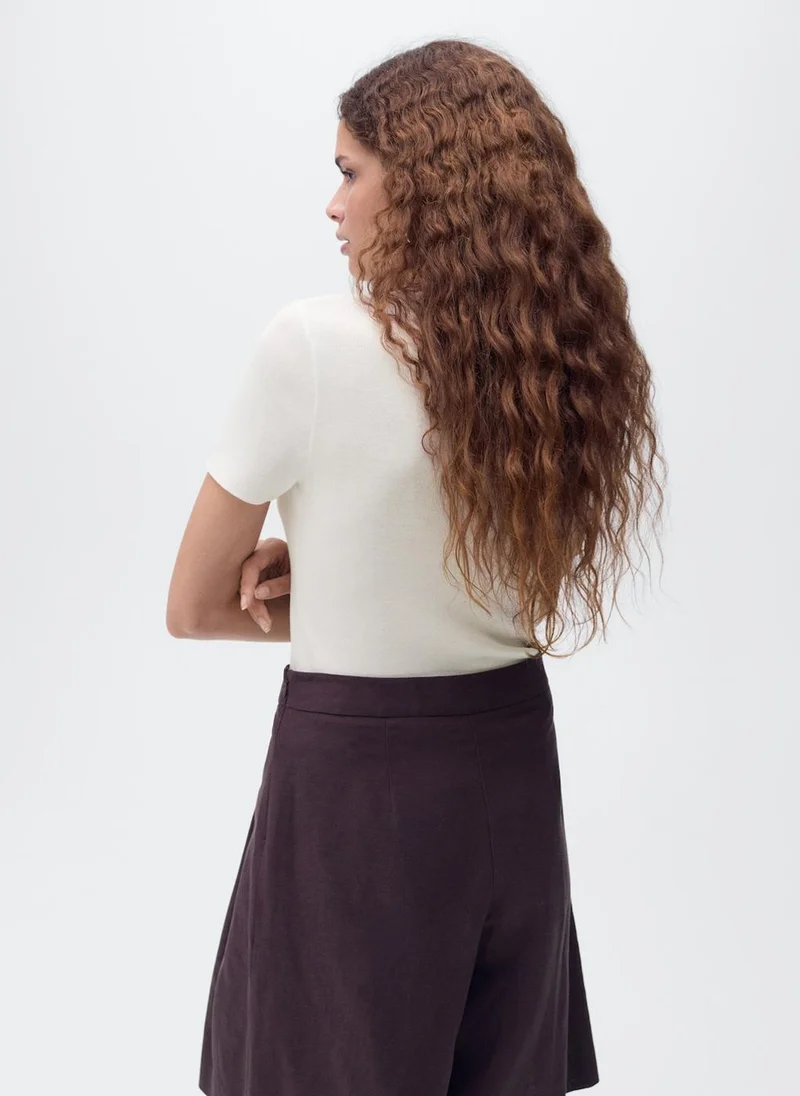 MANGO Short-Sleeved Fine-Knit Sweater