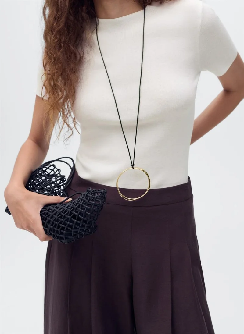 MANGO Short-Sleeved Fine-Knit Sweater