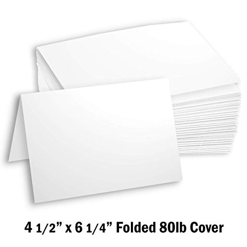 Hamilco Blank Cards and Envelopes White Cardstock Paper 4.5" x 6.25" A6 Folded Cards with Envelopes 80 lb Card Stock 100 Pack (Bright) - Image 5