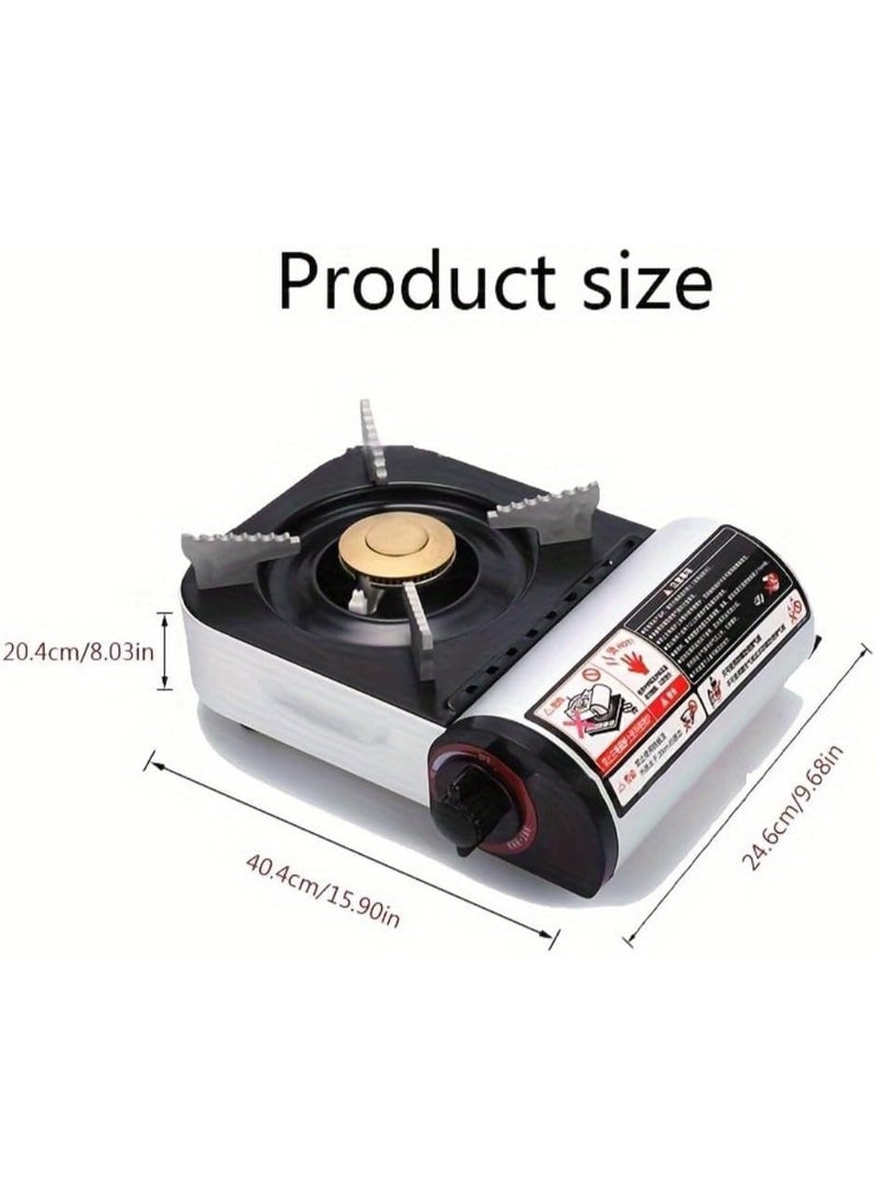 GO2CAMPS Portable Mini Camping Gas Stove Burner with Adjustable Flame Control – Compact Butane Gas Cooker with 4 Butane Cartridges [ Compo Pack ] – 1.8kW High Efficiency Flame – Outdoor Cooking Stove for Camping, Hiking, Picnics & Emergency Use  - Image 2