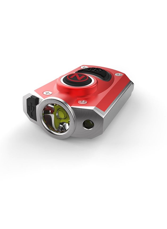 NEBO Key Ring Flashlight, Rechargeable LED Keychain Light, Compact And Portable Mini Pocket Flashlight, Super Bright Handheld Keychain Torch For Indoor And Outdoor, (1pc, Red)  - Image 1