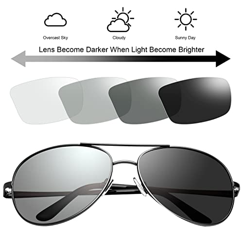 YIMI Polarized Photochromic Driving z87 Sunglasses For Men Women Day and Night safety glasses (photochromic/Black Frame Black lens) - Image 2