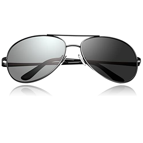 YIMI Polarized Photochromic Driving z87 Sunglasses For Men Women Day and Night safety glasses (photochromic/Black Frame Black lens) - Image 1