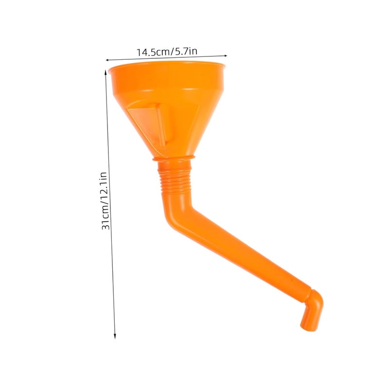 LIFKOME 2pcs Abs Thickened Large Car Funnel for Engine Oil Gasoline Kerosene Transmission Fluid Leak Fueling Funnel for Automotive and Motorcycle Use Orange - Image 2