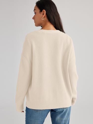 LILLUSORY Cardigan Sweaters for Women 2025 Early Fall Fashion Oversized Lightweight Sweater V Neck Knit Work Casual Outfits Clothes Button Tops Shirts Blouses Apricot S - Image 3