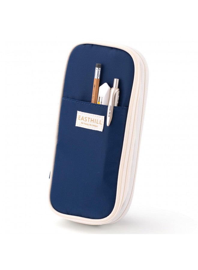 EASTHILL Big Capacity Pencil Case Large Pencil Pouch Stationery Pen Bag for Teen Girls-Navy - Image 1