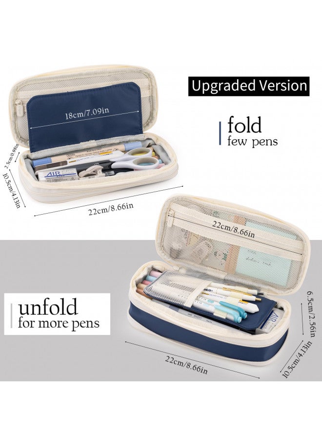 EASTHILL Big Capacity Pencil Case Large Pencil Pouch Stationery Pen Bag for Teen Girls-Navy - Image 3