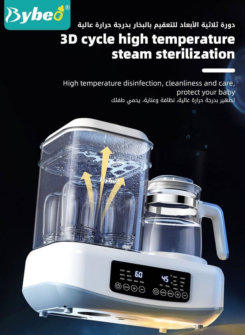 Bybeo 8-in-1 Multifunctional Baby Bottle Sterilizer, Dryer, Warmer & Steamer with Smart Temperature Control - Image 3