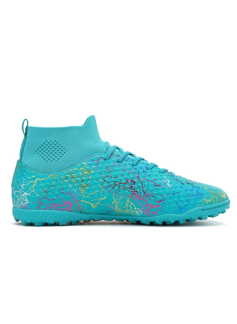 SKY WING Men and Women Soccer Shoes Adults IC or IN Flat Soccer Cleats Elastic High-collar Knit Design Lightweight Training Football Shoes  - Image 2