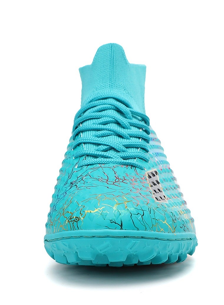 SKY WING Men and Women Soccer Shoes Adults IC or IN Flat Soccer Cleats Elastic High-collar Knit Design Lightweight Training Football Shoes  - Image 3