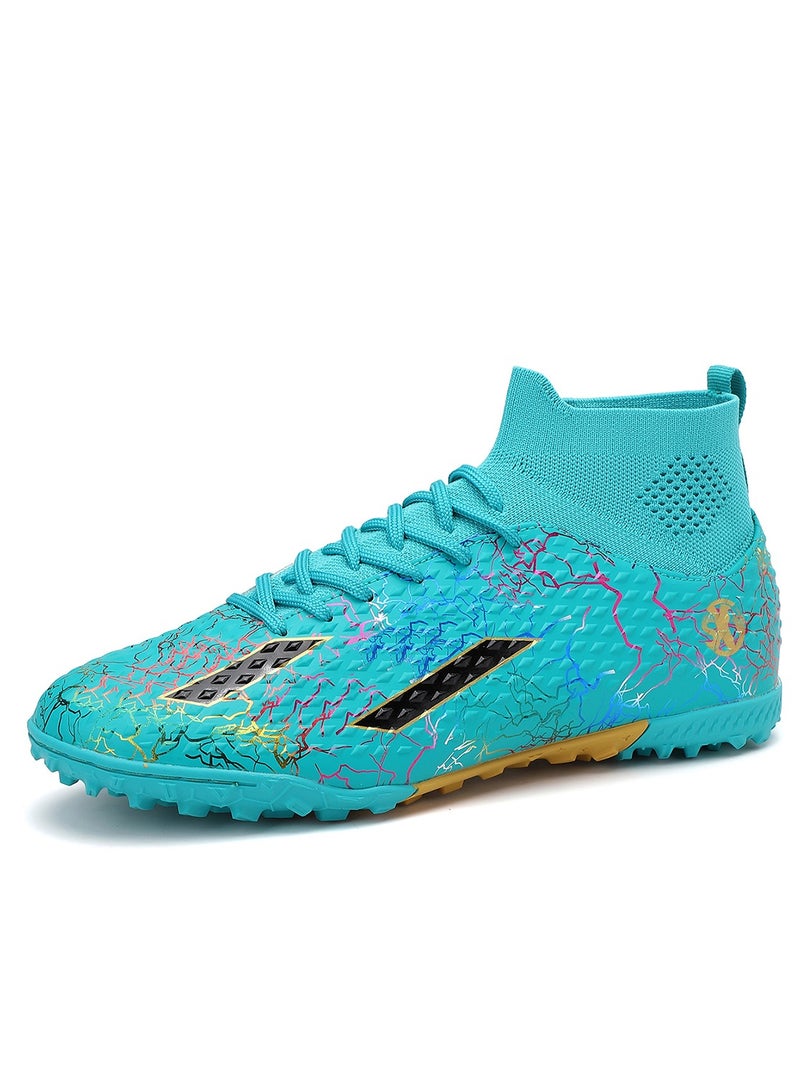 SKY WING Men and Women Soccer Shoes Adults IC or IN Flat Soccer Cleats Elastic High-collar Knit Design Lightweight Training Football Shoes  - Image 1