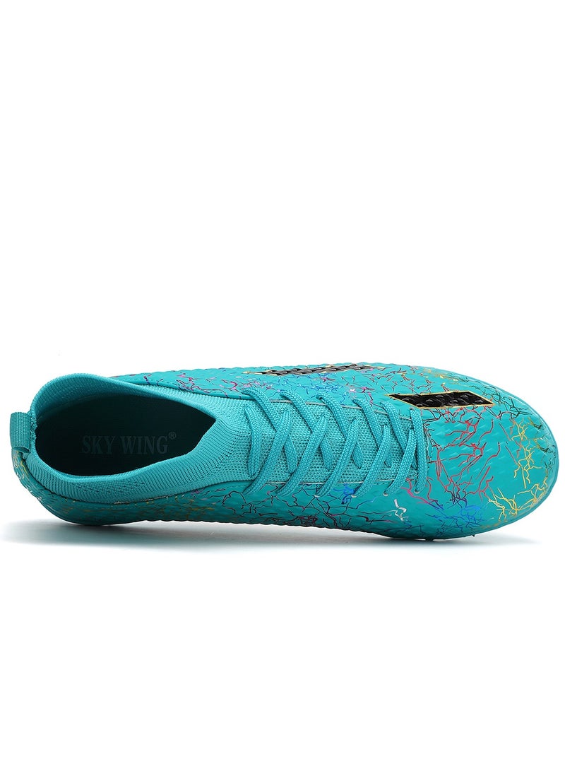 SKY WING Men and Women Soccer Shoes Adults IC or IN Flat Soccer Cleats Elastic High-collar Knit Design Lightweight Training Football Shoes - Image 5