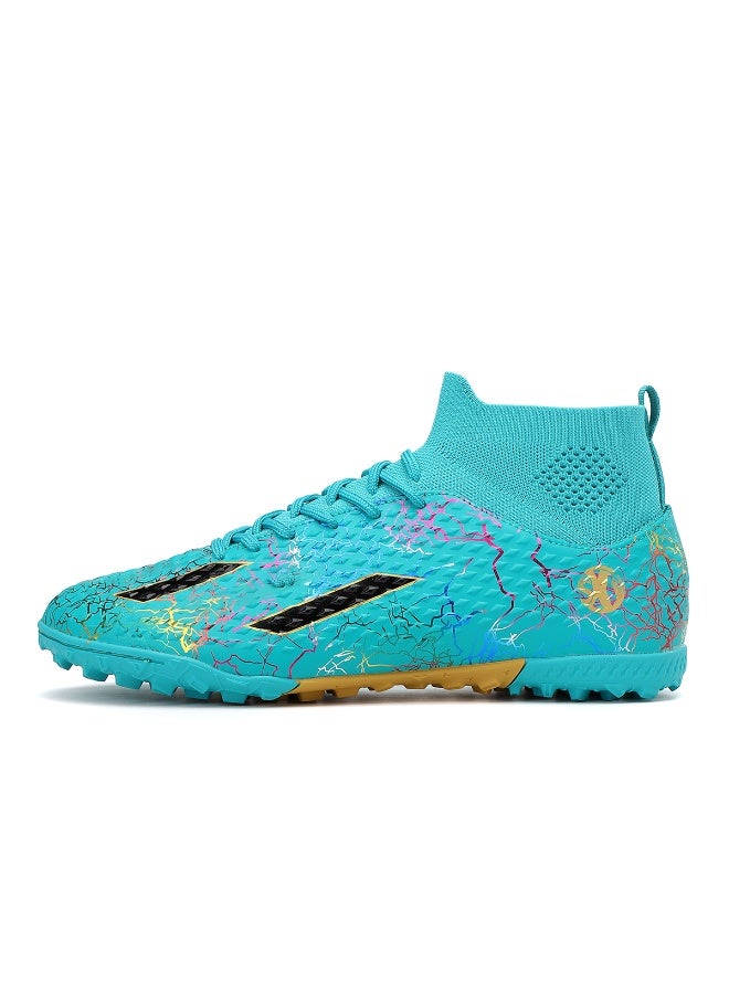 SKY WING Men and Women Soccer Shoes Adults IC or IN Flat Soccer Cleats Elastic High-collar Knit Design Lightweight Training Football Shoes - Image 1