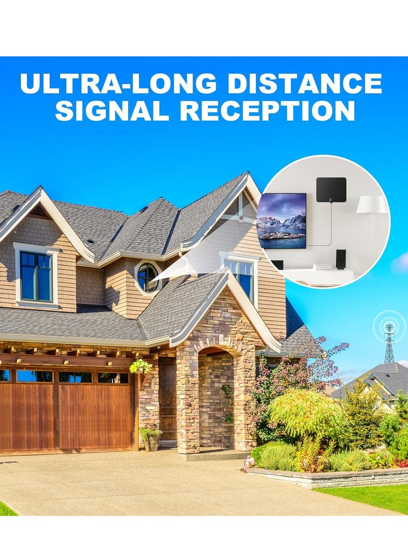 General TV Antenna Indoor Long Range 900 Miles, Supports 4K 1080p Smart TV Outdoor 360° Signal Reception with Signal Booster -16ft Coax HDTV Cable  - Image 3